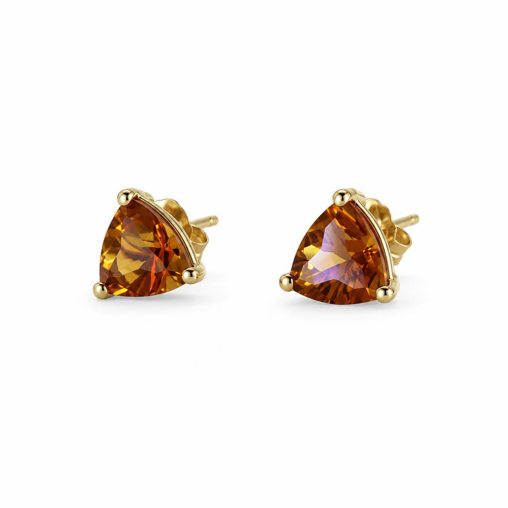 Featured image of this Women’s 14k Yellow Gold 8mm Stud Earrings with Citrine