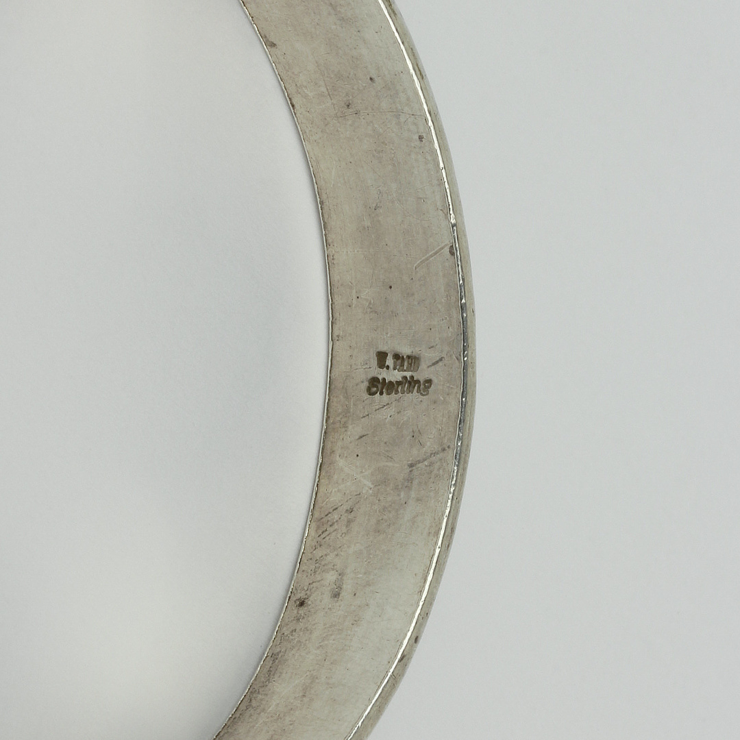 W. Tahe Navajo Sterling Silver Unisex/Mens/Womens Bangle